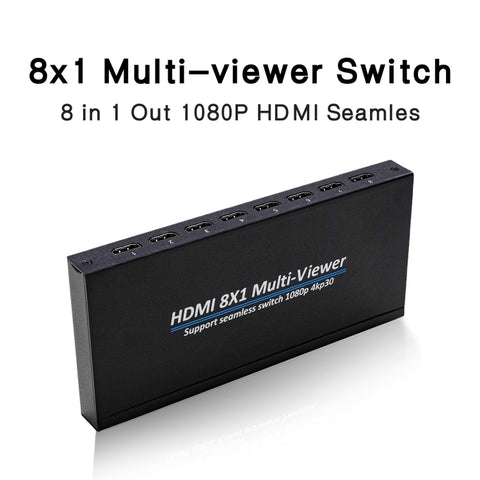 Multi-Viewer HDMI 8x1 NK-818 - Switch Seamless 1080P, Presa Americana
