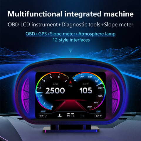 Strumento GPS multifunzione HD OBD LCD per auto - Misuratore di