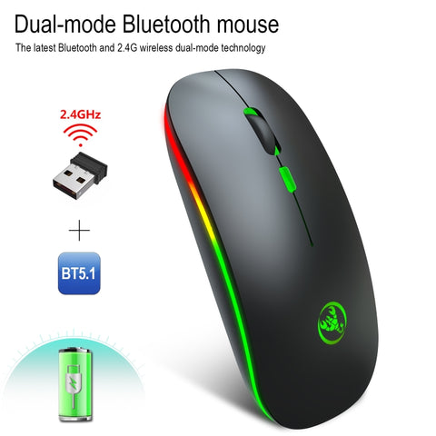Mouse Wireless HXSJ T18 - Doppia Modalità 2.4GHz e Bluetooth 5.1,