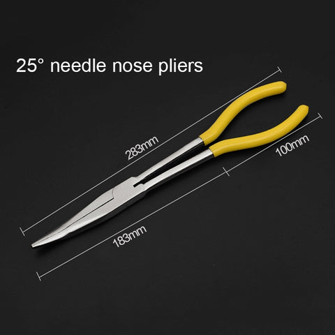 Utensile manuale per pinze a becchi piegati a 25 gradi multifunzione da 11 pollici, 25 Degree Bending