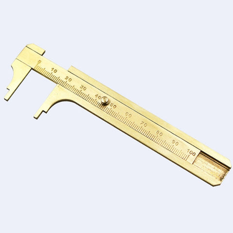 Calibro Portatile Scorrevole in Ottone da 100 mm con Perlina a Nonio