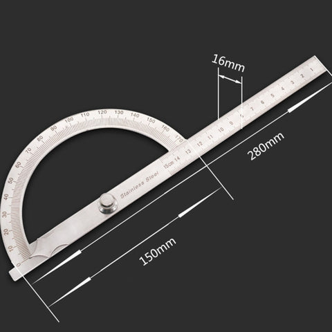 cercatore-di-angolo-del-goniometro-in-acciaio-inossidabile-da-0-180-gradi-con-strumento-righello-di-misurazione-del-braccio-da-0-150-mm-0-150mm-ruler - immagine 2