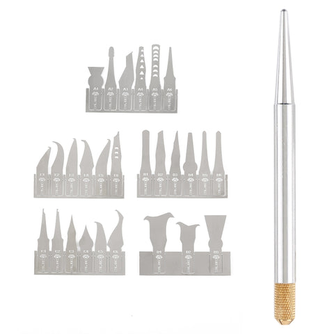 28 in 1 rimozione chip BGA CPU del telefono riparazione set di coltelli raschianti lame in lega di silicio manganese, 28 in 1 - Novalix Store