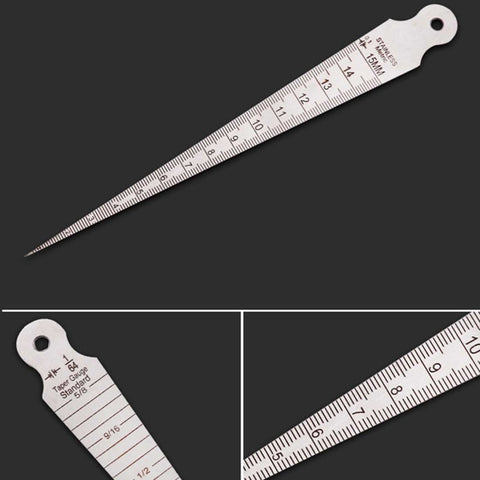 Wedge Feeler Gap 1-15mm Sottile Righello In Acciaio Inossidabile Ispezione Calibro Conico Strumento Di Misura Imperiale Metrico, 1-15mm Thin Metric Imperial
