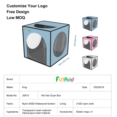 Gabbia Pieghevole per Asciugatrice Portatile per Animali Fino a 5 kg