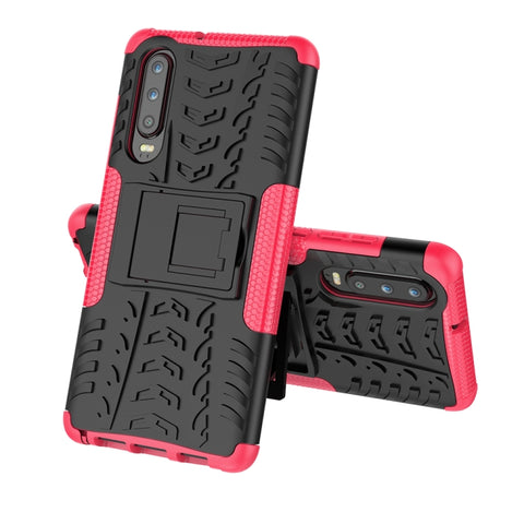 custodia-antiurto-in-tpu-pc-con-texture-pneumatici-per-huawei-p30-con-supporto-for-huawei-p30 - immagine 2