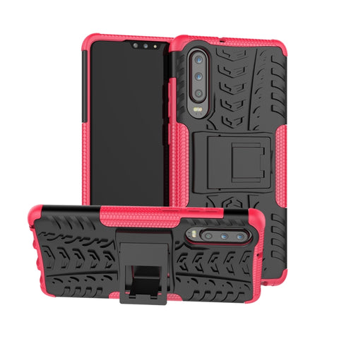 custodia-antiurto-in-tpu-pc-con-texture-pneumatici-per-huawei-p30-con-supporto-for-huawei-p30 - immagine 1