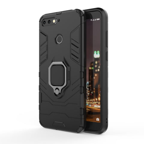 Custodia protettiva antiurto PC + TPU per Huawei Honor 7A, con supporto ad anello magnetico, For Huawei Honor 7A
