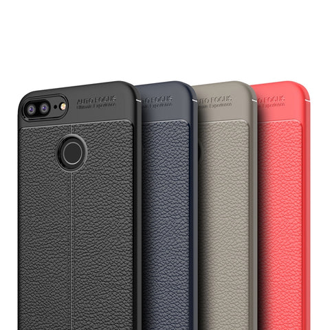 Per Huawei Honor 10 Lite Custodia protettiva in TPU morbido con texture Litchi, For Honor 10 Lite