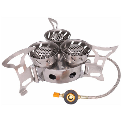 Zaino portatile da esterno tipo split da 11000 W. Strumenti di cottura per fornelli anti-esplosione con tre forni, Three Core