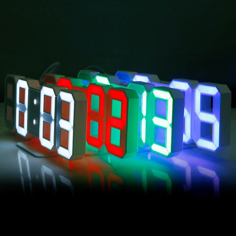 Sveglia digitale da parete LED 3D multifunzione con snooze, display