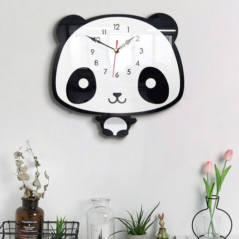 Orologio da Parete in Acrilico Panda Swing per Camera da Letto e
