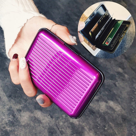 Porta carte di credito antimagnetico in lega di alluminio e resina ABS di alta qualità, consegna a colori casuale, Anti-magnetic Bank Card Case