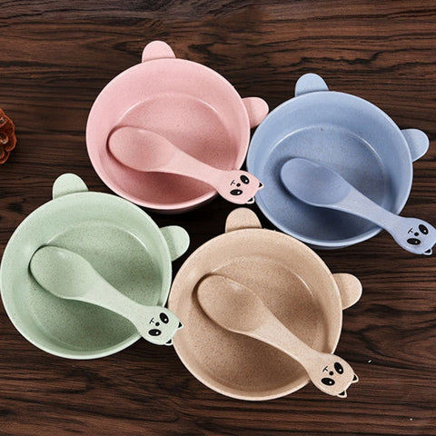 ciotole-in-paglia-di-grano-balcherlam-per-bambini-con-kit-di - immagine 2