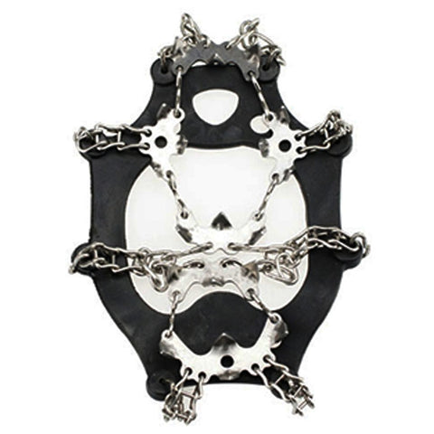 Un paio di coperture per scarpe da arrampicata con catena antiscivolo per ghiaccio da 19 denti, taglia: M, 19 Teeth Size:M(Black), 19 Teeth Size:M(Orange)