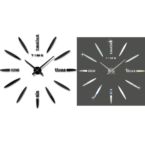 Orologio da Parete Adesivo 3D Fai-da-Te per Camera da Letto,