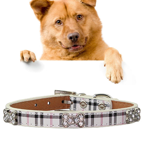 collare-per-cani-in-pelle-pu-con-disegni-di-ossa-prodotti-per-animali-domestici-taglia-s-15-37-cm-size-s - immagine 1