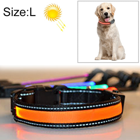 collare-luminoso-a-led-per-cani-di-taglia-media-e-grande-solare-ricarica-usb-circonferenza-del-collo-l-50-60-cm-size-l - immagine 1