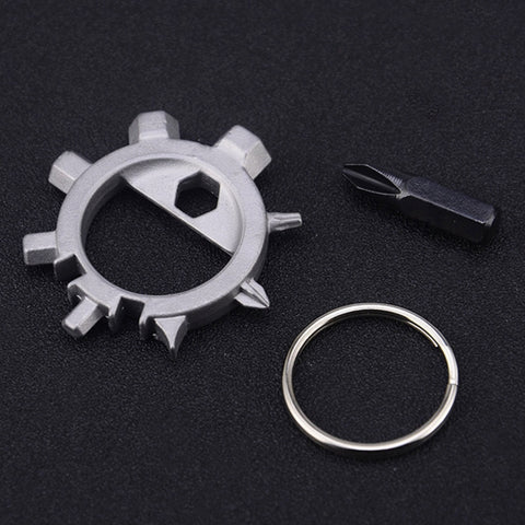 Strumenti di riparazione per biciclette per cacciaviti portachiavi portatili multifunzione da esterno, Screwdriver (Silver), Screwdriver (Black)