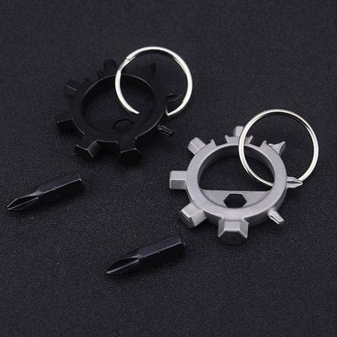 Strumenti di riparazione per biciclette per cacciaviti portachiavi portatili multifunzione da esterno, Screwdriver (Silver), Screwdriver (Black)