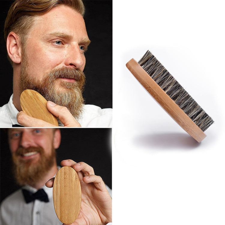 Spazzola per la cura della barba da uomo, manico in legno, pettine con setole di cinghiale, Boar Bristle Comb