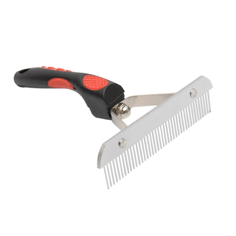 Pettini per cani di grossa taglia Rastrello per toelettatura in acciaio inossidabile Pettine con manico in gomma Spazzola per parrucchiere, Dimensioni: 17,0x16,0 cm, Big Dog Hair Combs