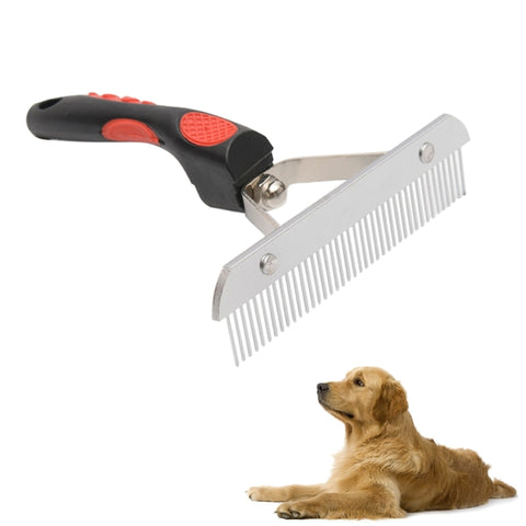 Pettini per cani di grossa taglia Rastrello per toelettatura in acciaio inossidabile Pettine con manico in gomma Spazzola per parrucchiere, Dimensioni: 17,0x16,0 cm, Big Dog Hair Combs