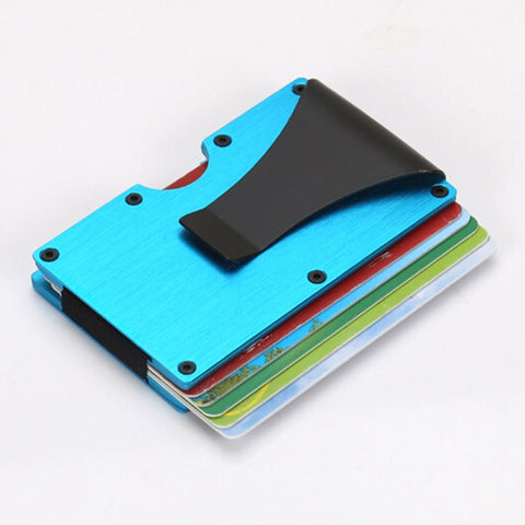 Porta carte di credito con fermasoldi e portafoglio sottile, colore casuale, X-11