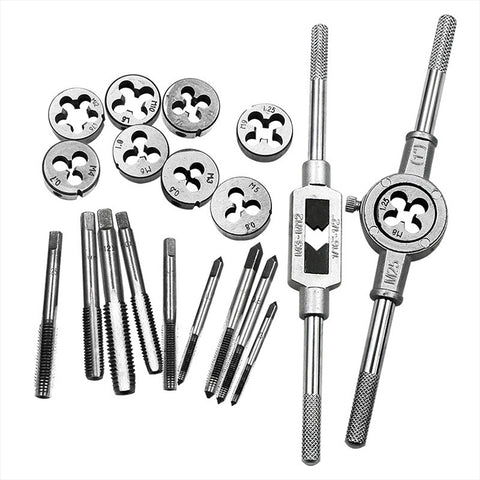Set di combinazioni di maschi e matrici multi-specifiche da 20 pezzi. Chiave per maschiatura metrica manuale, argano, 20 PCS