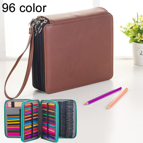 astuccio-per-matite-colorate-con-96-slot-organizer-per-portamatite-in-pelle-pu-disegno-schizzo-acquerello-con-cinturino-da-polso-96-slots-magenta-96-slots-mint-green-96-slots-brown-96-slots-black-96-slots-gray - immagine 1
