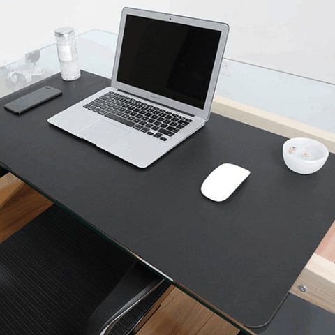 Tappetino per mouse multifunzione in pelle PU a doppia faccia, tappetino per tastiera, tappetino da tavolo, tappetino da scrivania per computer, dimensioni: 90 x 45 cm, Size: 90 x 45cm(Black Red), Size: 90 x 45cm, Size: 90 x 45cm(Green + Silver)