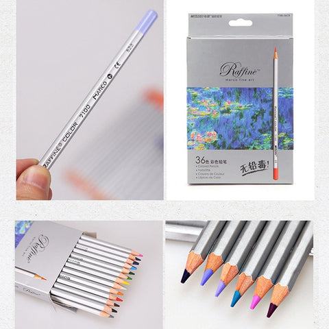 Set di 36 Matite Colorate in Legno per Libri da Colorare e Schizzi