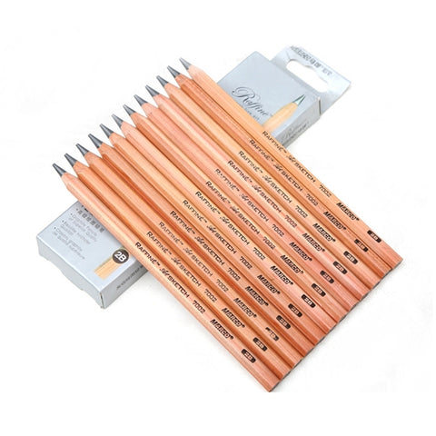 Set di 12 Matite di Grafite Artistiche 2B - Pre-affilate per Disegno