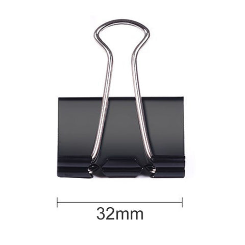 clip-in-metallo-nero-da-32-mm-50-pezzi-per-note-e-rilegature-ufficio - immagine 2
