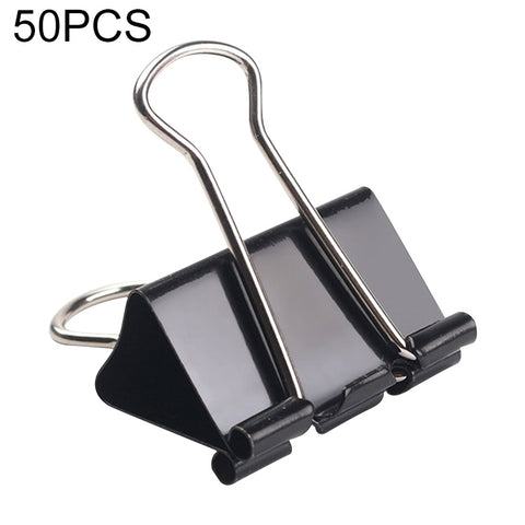 clip-in-metallo-nero-da-32-mm-50-pezzi-per-note-e-rilegature-ufficio - immagine 1