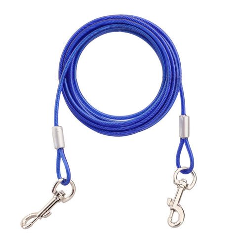 cani-da-compagnia-con-corda-in-acciaio-a-doppia-estremita-2-in-1-guinzaglio-da-passeggio-per-animali-domestici-con-corda-da-trazione-lunghezza-3-m-consegna-colore-casuale-length-3m - immagine 1