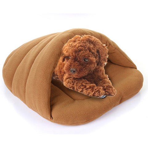 Pile polare a forma di pantofola addensato caldo per cani e gatti. Dimensioni della casa: L, 58×68×32 cm, Size: L