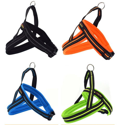 Pettorina per cani A7 in poliestere riflettente Pettorina per guinzaglio Guinzaglio per trazione Cani di grossa taglia Collare a catena di sicurezza, Taglia: XS, 2,0 * 42 * 50 cm, Size: XS, 2.0*42*50cm