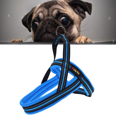 Pettorina per cani A7 in poliestere riflettente Pettorina per guinzaglio Guinzaglio per trazione Cani di grossa taglia Collare a catena di sicurezza, Dimensioni: L, 2,5 * 68 * 84 cm, Size: L, 2.5*68*84cm