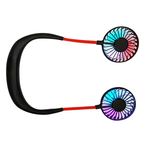 Ventilatore LED da esterno creativo con mini ventilatore a collo sospeso, F008 (Black), F008, F008 (Blue), F008 (White)