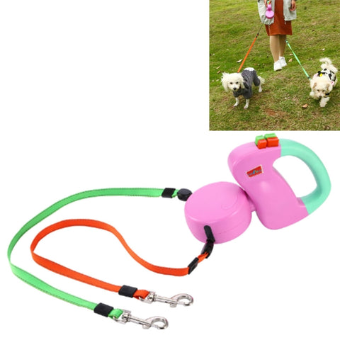 corda-di-trazione-per-animali-domestici-retrattile-automatica-creativa-a-due-teste - immagine 1