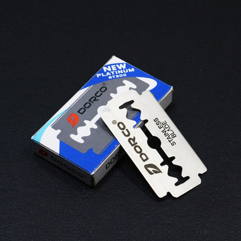 10 scatole Pratica lama per sopracciglio da barba in acciaio inossidabile a doppia faccia vecchio stile (Argento) - Novalix Store