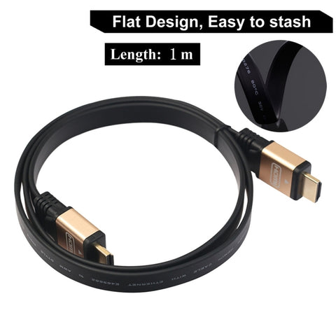 connettori-placcati-oro-hdmi-2-0-4k-30awg-ad-alta-velocita-da-18-gbps-da-1-m-cavo-piatto-hdmi-maschio-a-hdmi-maschio-length-1m - immagine 2