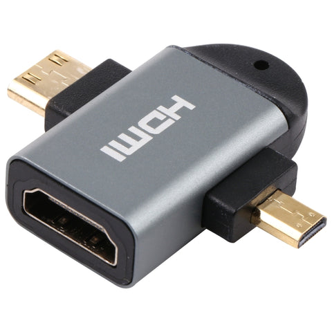 adattatore-2-in-1-mini-hdmi-e-micro-hdmi-a-hdmi-femmina-placcato-oro - immagine 2