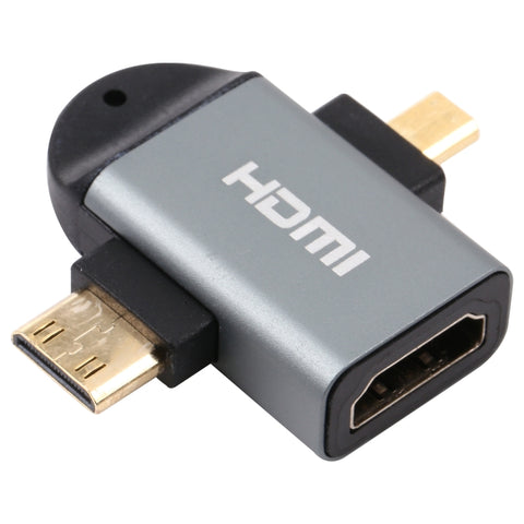 adattatore-2-in-1-mini-hdmi-e-micro-hdmi-a-hdmi-femmina-placcato-oro - immagine 1