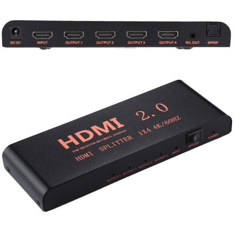 Sdoppiatore HDMI 2.0 1x4 4K a 60Hz con spina europea