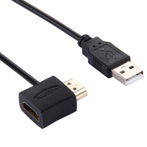 cavo-adattatore-connettore-hdmi-femmina-hdmi-maschio-a-usb-2-0-maschio-da-50-cm-hdmi-female-male - immagine 1