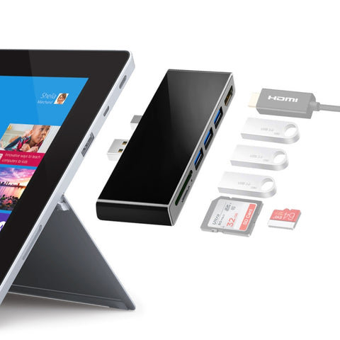 ROCKETEK SK-S4H 3 x USB 3.0 + HDMI + Lettore di schede di memoria SD/TF HUB Adattatore HDMI 4K, SK-S4H