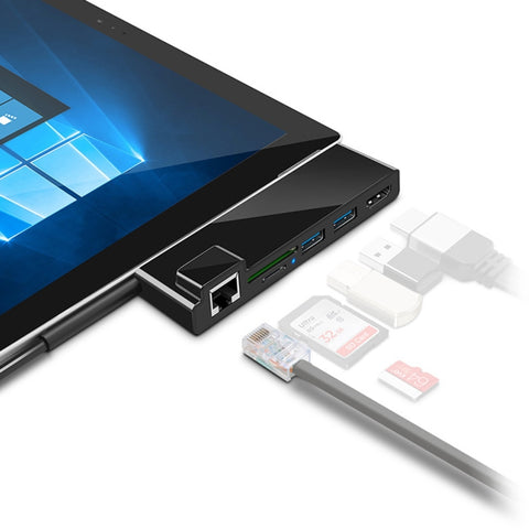 ROCKETEK SK-SH3L RJ45 + 2 x USB 3.0 + HDMI + Lettore di schede di memoria SD/TF HUB Adattatore HDMI 4K, SK-SH3L