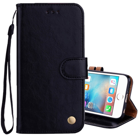 Per iPhone 6 Plus e 6s Plus Custodia in pelle con chiusura orizzontale con texture a cera d'olio stile business con supporto, slot per carte e portafoglio, For iPhone 6P & 6sP